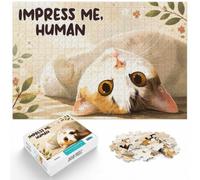 1000 Piece Jigsaw Puzzle for Adults, Impress Me, Human - Upside Down Cat | For unhurried leisure at home, this adult jigsaw puzzle with 1000 pieces keeps the challenge engaging over a longer puzzle.