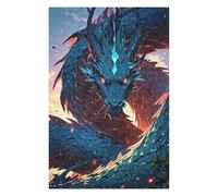 1000 Piece Jigsaw Puzzle for Adults, Infernal Azure The Flame-Scaled Dragon | For adults: Jigsaw Puzzle for Adults: home hobby for puzzle fans on weekends.