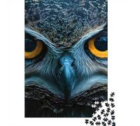 1000 Piece Jigsaw Puzzle for Adults, Intense Close-up of an Owl