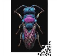 1000 Piece Jigsaw Puzzle for Adults, Iridescent Cuckoo Wasp Macro Photography, 70x50cm/1000pcs, Indoor Family Activity, Time Around The Table And Time Together