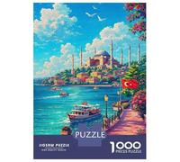 1000 Piece Jigsaw Puzzle for Adults Istanbul Cityscape with Hagia Sophia Jigsaw Toy Wall Decor Difficult Hard Unique Gifts for Birthday And Christmas 52x38cm/1000pcs
