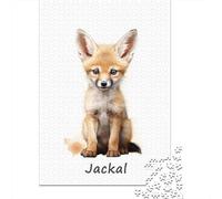 1000-Piece Jigsaw Puzzle for Adults, Jackal Animal Safari, 38x26cm/1000pcs, Shared Puzzle Activity, Quiet Home Time And Friends And Family