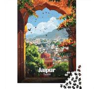 1000 Piece Jigsaw Puzzle for Adults, Jaipur, India Cityscape Through Archway, 38x26cm/1000pcs, Shared Puzzle Activity, Relaxing Evenings And Friends And Family
