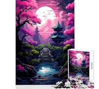 1000 Piece Jigsaw Puzzle for Adults Japan Sakura Garden Zen Happy Indoor Family Gathering Fun Perfect Holiday Celebration Present (50x75cm)