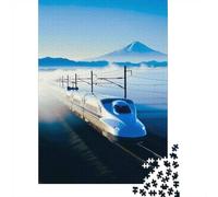 1000 Piece Jigsaw Puzzle for Adults, Japanese Bullet Train with Mount Fuji