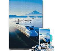 1000 Piece Jigsaw Puzzle for Adults, Japanese Bullet Train with Mount Fuji | Choose a New Year gift for adults during New Year family time for relaxed downtime.