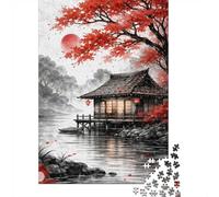 1000 Piece Jigsaw Puzzle for Adults, Japanese House by the Water