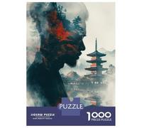 1000 Piece Jigsaw Puzzle for Adults Japanese Pagoda Double Exposure Puzzles for Adults Fun Games Precision Cutting Difficult And Challenge 70x50cm/1000pcs