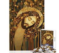 1000 Piece Jigsaw Puzzle for Adults Jesus Christ Gustav Klimt Style Toy Wall Decor Great Gift for Games Impossible Game Parent-child Interaction size 50x75cm