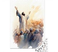 1000-Piece Jigsaw Puzzle for Adults, Jesus Preaching to A Crowd, 38x26cm/1000pcs, Thoughtful Gift Idea, Winter Home Activity And Quiet Weekends