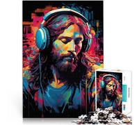 1000 Piece Jigsaw Puzzle for Adults Jesus With Headphones Lernspiele DIY Spielzeug Künstlersammlung, Bildende Kunst52x38cm