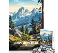 1000 Piece Jigsaw Puzzle for Adults John Muir Trail Landscape Illustration Fun Interactive Family Experience Wonderful Holiday Giftsing Choice (38x52cm)