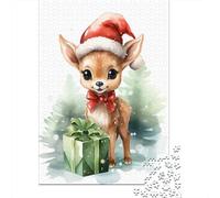 1000 Piece Jigsaw Puzzle for Adults, Jolly Happy Deer Christmas, 38x26cm/1000pcs, Shared Puzzle Activity, Relaxing Evenings And Weekend Downtime
