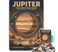 1000 Piece Jigsaw Puzzle for Adults, Jupiter The Great Gas Giant Poster | Weekend puzzle activity during holidays for patient puzzling.