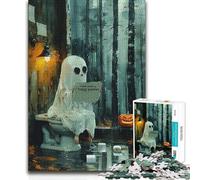 1000 Piece Jigsaw Puzzle for Adults Just A Ghost Pooping Home Art Decor Hands-on Game Suitable for Ages 14 And Up 38x52cm