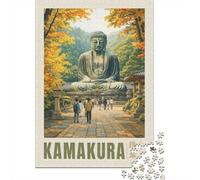 1000 Piece Jigsaw Puzzle for Adults, Kamakura Great Buddha Autumn