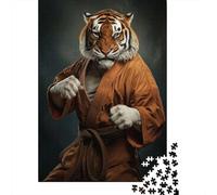 1000 Piece Jigsaw Puzzle for Adults, Karate Tiger, 38x26cm/1000pcs, Winter Indoor Activity, Weekend Downtime And Cosy Evenings