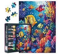 1000 Piece Jigsaw Puzzle for Adults Kids Colorful Underwater World Cartoon Ocean Scene Puzzle with Marine Life Animals Fun Family Activity Games 27.5x19.7 Inch