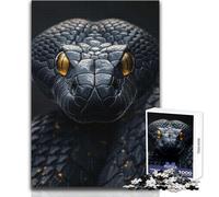 1000 Piece Jigsaw Puzzle for Adults King Cobra in Black Smoke Brainteaser Family Games But Fun And Humorous Educational Toy Size 38x26cm