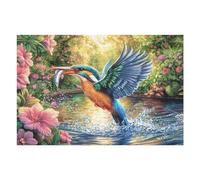1000 Piece Jigsaw Puzzle for Adults Kingfisher Catching Fish 1000 PCS 75x50cm Expert Level Challenging Puzzle Great for Collectors Logical Thinking Skill Improvement Brain Training