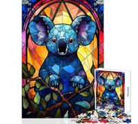 1000 Piece Jigsaw Puzzle for Adults Koala Bear Stained Glass 1000 Piece Jigsaw Educational Game Gifts for Women Men Suitable for Couples (38x52cm)