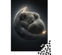 1000 Piece Jigsaw Puzzle for Adults, Koala Sleeping on the Moon | Adult jigsaw puzzle with 1000 pieces; fits calm indoor leisure; when you want a longer activity without screens.