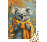 1000-Piece Jigsaw Puzzle for Adults, Koala with Tea Cup, 52x38cm/1000pcs, Idea, Relaxing Home Activity And Family Time at Home