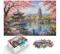 1000 Piece Jigsaw Puzzle for Adults, Kunming China Cherry Blossom Scenery | Adult jigsaw puzzle with 1000 pieces; fits long December evenings; for winter leisure at home with the complete challenge.