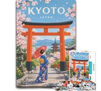 1000 Piece Jigsaw Puzzle for Adults, Kyoto Japan Travel Poster | For holiday gatherings and quieter moments: Adult jigsaw puzzle with 1000 pieces fits relaxed evenings through December.