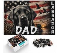 1000 Piece Jigsaw Puzzle for Adults, Labrador Dad American Flag | Adult jigsaw puzzle with 1000 pieces; fits quiet evenings and weekends; when a calm, focused hobby suits the moment.
