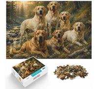 1000 Piece Jigsaw Puzzle for Adults, Labrador Retrievers by the Water | For puzzle lovers on Christmas morning: Adult jigsaw puzzle with 1000 pieces gives adults a calm winter activity.