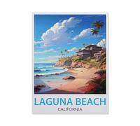 1000 Piece Jigsaw Puzzle for Adults，Laguna Beach California vintage travel poster，paper Puzzle - for Adults Teens Educational Toys Gifts（50x70cm）-BC78