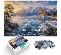 1000 Piece Jigsaw Puzzle for Adults, Lake Baikal, Russia︰ Winter Landscape | For rainy days at home, this adult jigsaw puzzle with 1000 pieces works well for longer puzzle sessions.