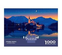 1000 Piece Jigsaw Puzzle for Adults Lake Bled Slovenia at Night Jigsaw for Adults Hands-on Game Improve Memory Birthday And Unique Gifts 70x50cm/1000pcs
