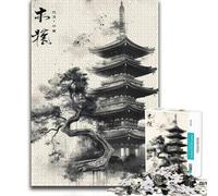 1000 Piece Jigsaw Puzzle for Adults Landscape Asian Pagoda Home Art Decor Hands-on Game Suitable for Ages 14 And Up 50x75cm