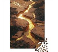 1000 Piece Jigsaw Puzzle for Adults, Lava Flowing Through Cracked Earth