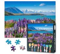 1000 Piece Jigsaw Puzzle for Adults Lavender Field by The Lake Wall Art Countryside Landscape Floral Garden Scenic Nature View Home Decor Living Room 27.5x19.7 Inches