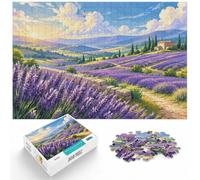 1000 Piece Jigsaw Puzzle for Adults, Lavender Field Landscape Illustration | For quiet evenings: Adult jigsaw puzzle with 1000 pieces; with the complete challenge to keep the challenge engaging.