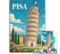 1000 Piece Jigsaw Puzzle for Adults, Leaning Tower of Pisa Illustration | For relaxed holiday time, this adult jigsaw puzzle with 1000 pieces works well for shared time during the holidays.