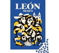 1000 Piece Jigsaw Puzzle for Adults, León Mexico Vintage Poster