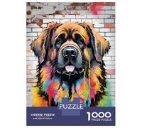 1000 Piece Jigsaw Puzzle for Adults Leonberger Dog Graffiti Adult Jigsaw Puzzle Toy Wall Decor Precision Cutting Unique Gifts for Birthday And Christmas 38x26cm/1000pcs