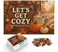 1000 Piece Jigsaw Puzzle for Adults, Lets Get Cozy Fall Illustration | For relaxed weekends: Adult jigsaw puzzle with 1000 pieces; with the complete challenge to keep the challenge engaging.