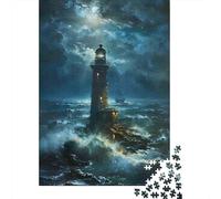 1000 Piece Jigsaw Puzzle for Adults Lighthouse in Stormy Sea-6 Jigsaw for Adults Family Game Difficult Challenge Birthday And Unique Gifts 70x50cm/1000pcs