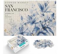 1000 Piece Jigsaw Puzzle for Adults, Lily San Francisco Flower Market | For winter days with time to puzzle: Adult jigsaw puzzle with 1000 pieces gives adults a calm winter activity.
