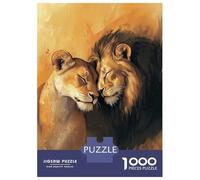 1000 Piece Jigsaw Puzzle for Adults Lion Couple Portrait Jigsaw for Adults Hands-on Game Improve Memory Birthday And Unique Gifts 52x38cm/1000pcs
