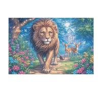 1000 Piece Jigsaw Puzzle for Adults Lion Flower Jungle 75x50cm Intermediate Level Puzzle for Skill Improvement Great for Logical Thinking Training Gift