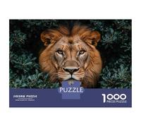 1000 Piece Jigsaw Puzzle for Adults Lion Portrait in The Green Bush Jigsaw Toy Wall Decor Difficult Hard Unique Gifts for Birthday And Christmas 38x26cm/1000pcs