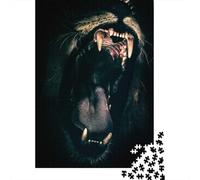 1000-Piece Jigsaw Puzzle for Adults, Lion RaaR, 70x50cm/1000pcs, Smooth White Cardboard Pieces; for Relaxed Evenings at The Table