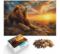 1000 Piece Jigsaw Puzzle for Adults, Lion resting near a waterfall | For quiet evenings: Adult jigsaw puzzle with 1000 pieces is suited to quiet evenings and weekend relaxation.