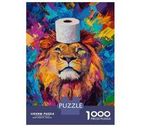 1000 Piece Jigsaw Puzzle for Adults Lion with Toilet Paper Crown Puzzles for Adults Fun Games Precision Cutting Difficult And Challenge 70x50cm/1000pcs
